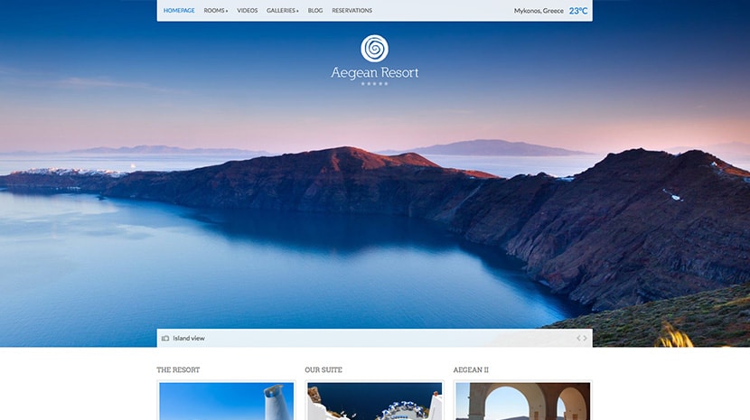 Aegean Resort WordPress Theme Free Download