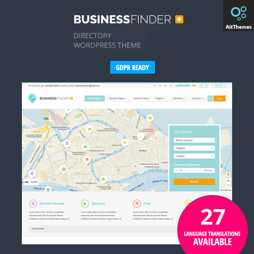 Business Finder Directory Listing Theme