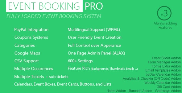 EVENT BOOKING PRO WP PLUGIN