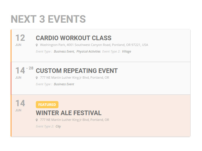 EVENTON EVENTS LISTS EXTENDED ADDON