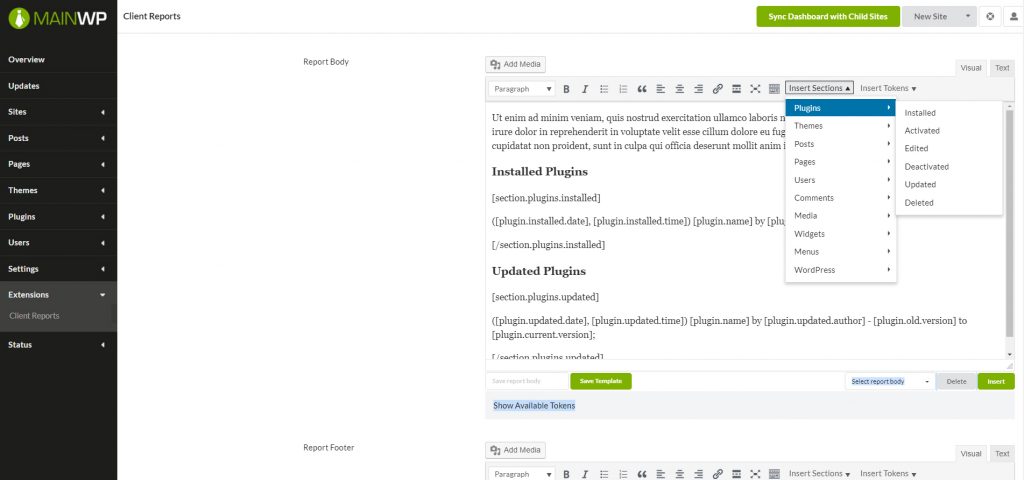 MAINWP CLIENT REPORTS EXTENSION