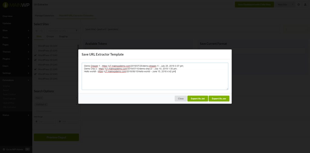 MAINWP URL EXTRACTOR EXTENSION