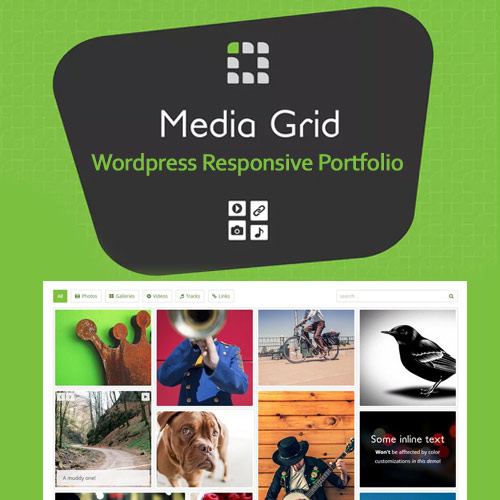 Media Grid Wordpress Responsive Portfolio
