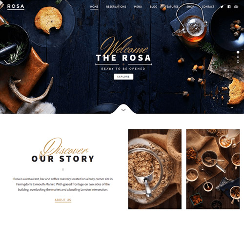 ROSA 1 An Exquisite Restaurant WordPress Theme