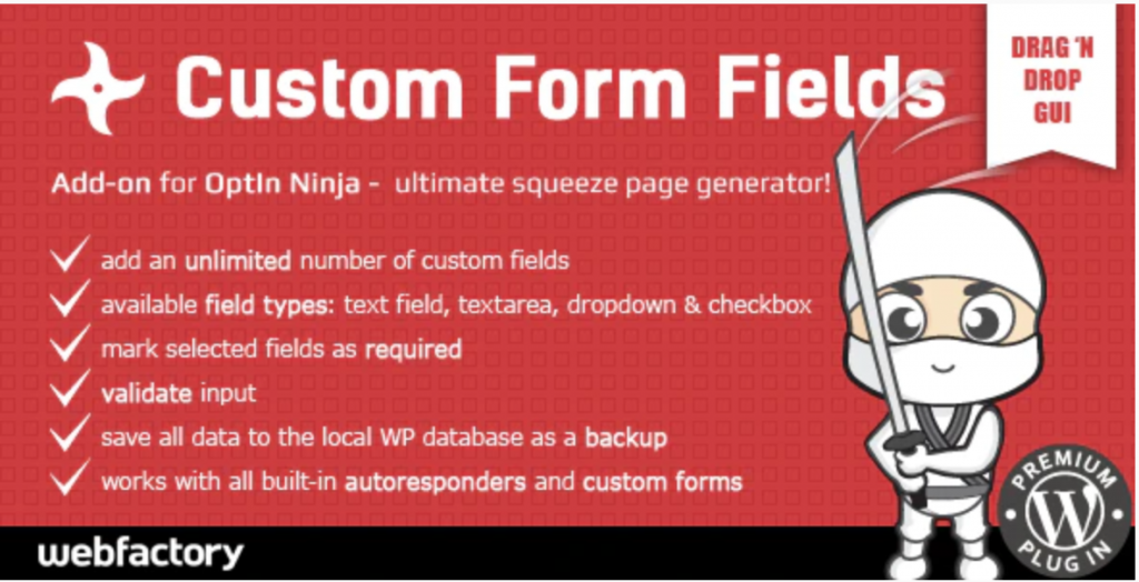 CUSTOM FORM FIELDS ADDON FOR OPTIN NINJA
