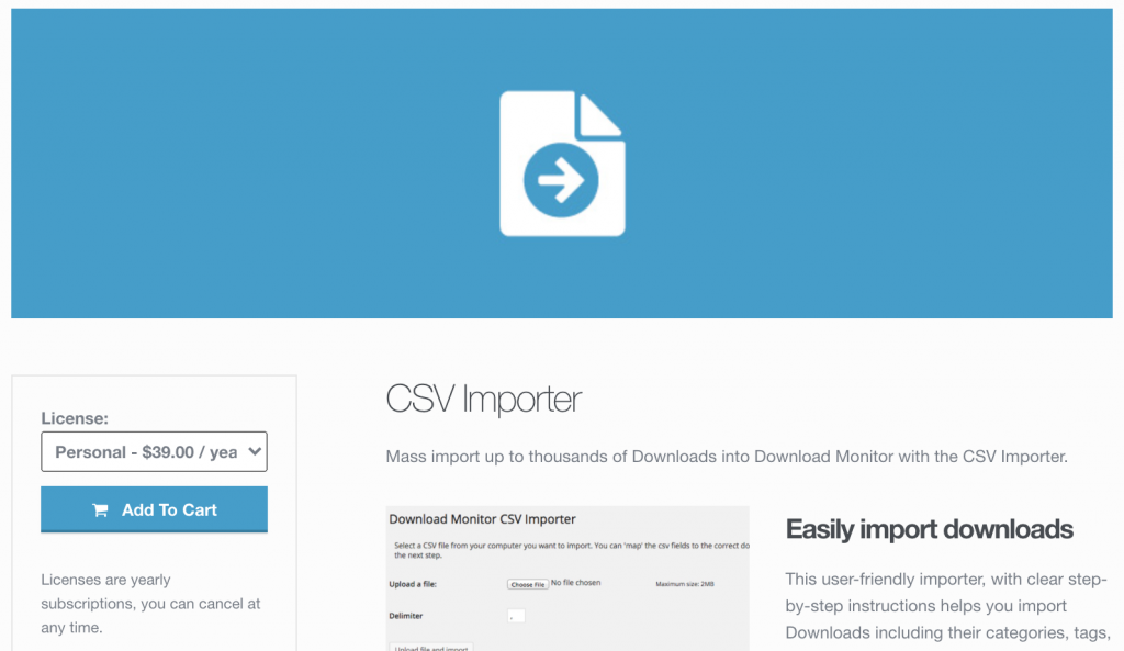 CSV IMPORTER Wordpress Plugin