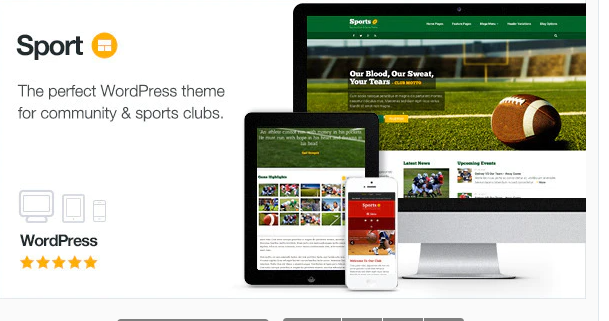 Sport WordPress Club Theme Version
