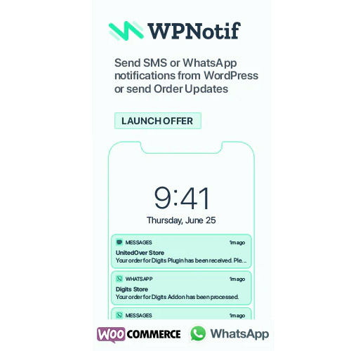 WPNotif WordPress SMS WhatsApp Message Notifications