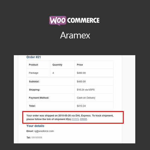 WooCommerce Aramex plugin