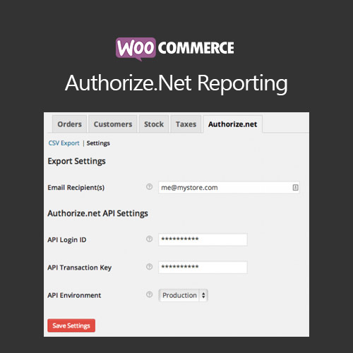 Woocommerce Authorize Net Reporting