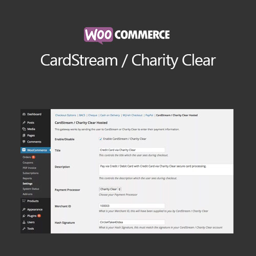 WooCommerce CardStream Charity Clear