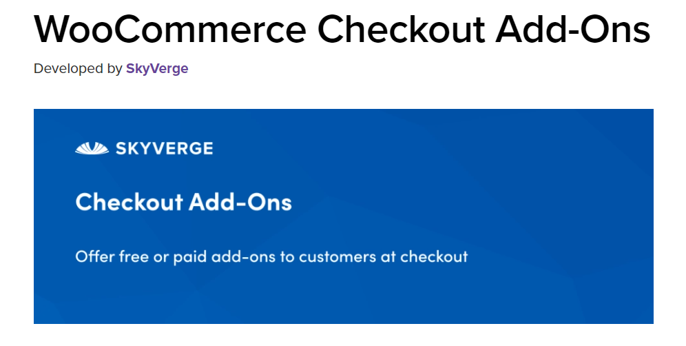 Woocommerce Checkout AddOns