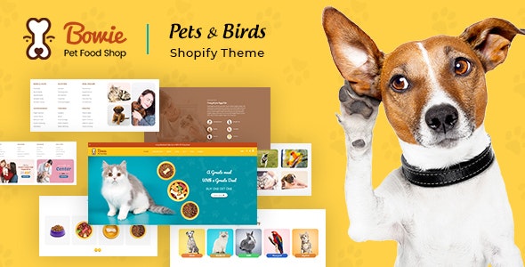 Bowie Pets Birds and Dogs Shopify Theme