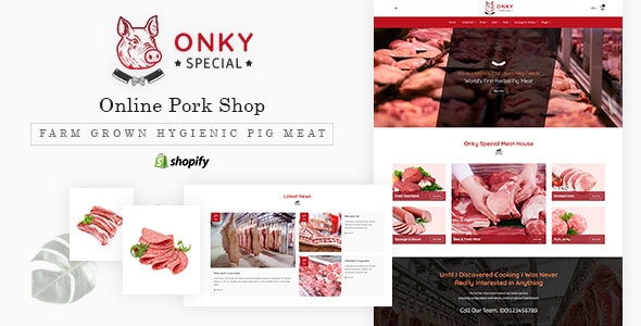 Onky Butcher Food and Meat Shop Shopify Theme