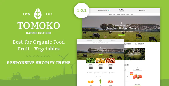 Tomoko Organic Food Fruit Responsive Shopify Theme