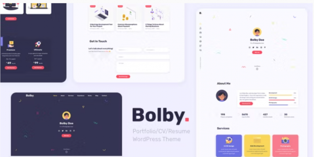 Bolby Portfolio CV Resume WordPress Theme